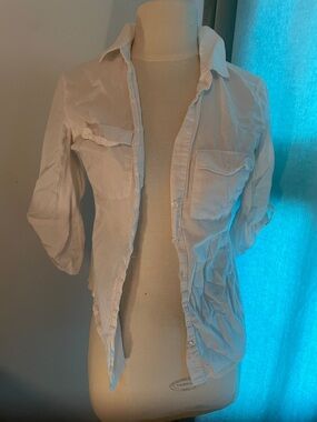 James Perse white collar cotton shirt